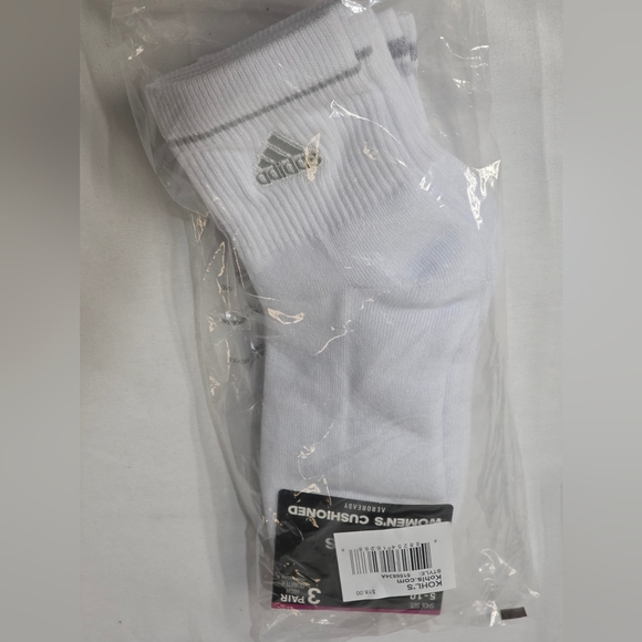 Adidas Bundle Of 6 Pair (2 Pkgs Of 3) Womens Cushioned Sport High Quarter Socks - Picture 3 of 5